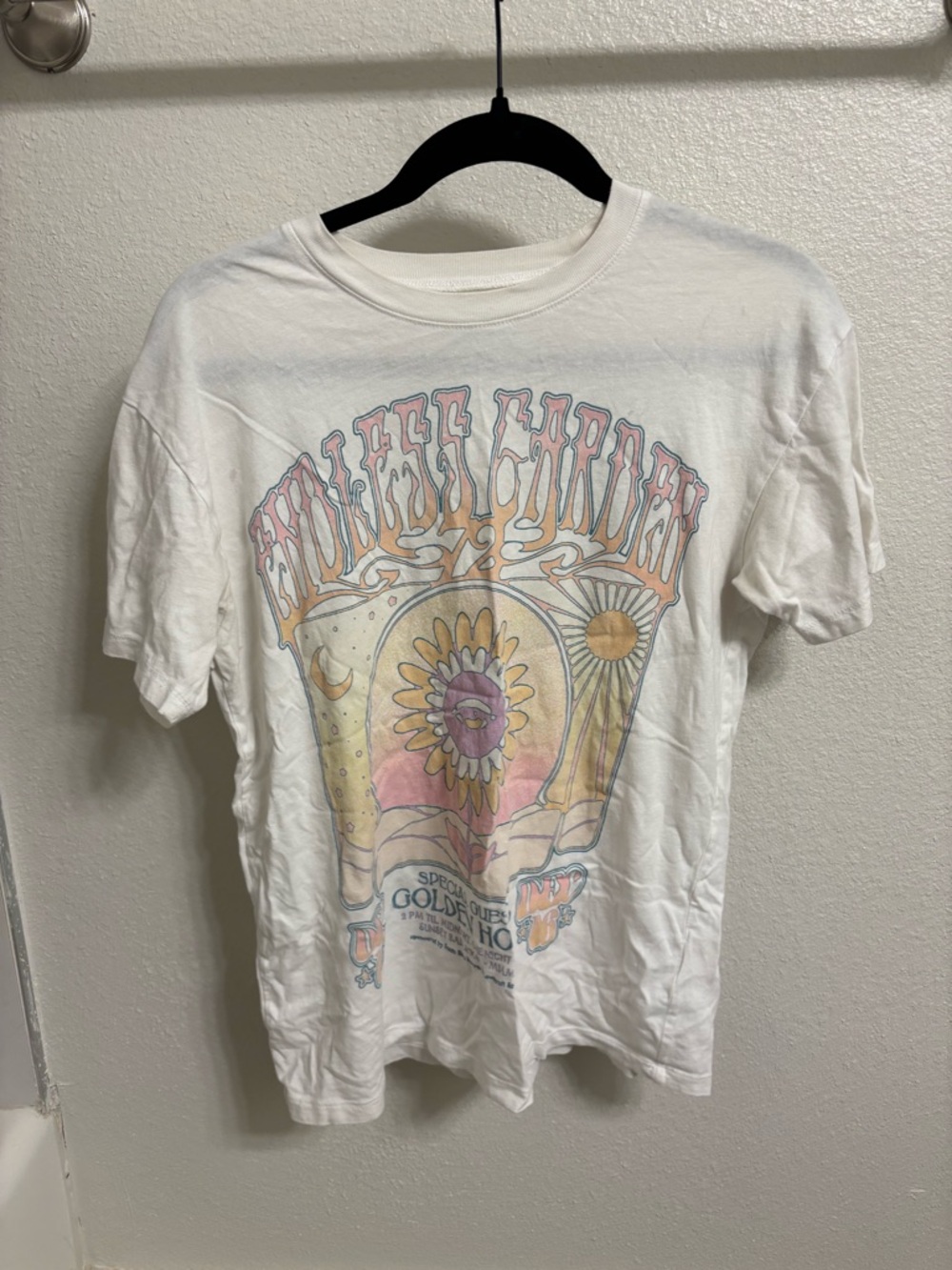 White Graphic Sunflower Print Tee - Unbranded